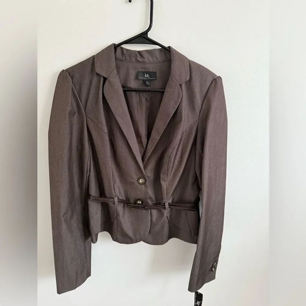 NWT Chic Chocolate Brown Belted Blazer